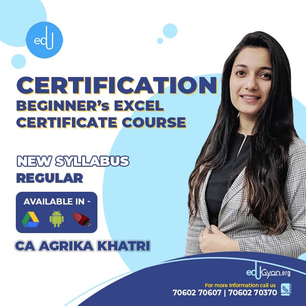 Beginner's Excel Certificate Course By CA Agrika Khatri
