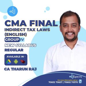 CMA Final Indirect Tax Laws By CA Tharun Raj (English)