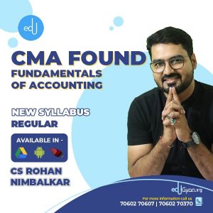 CMA Foundation Fundamentals of Accounting By CS Rohan Nimbalkar