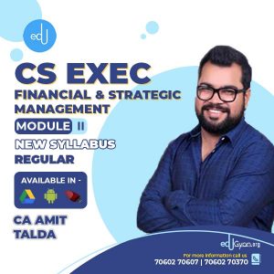 CS Executive Financial & Strategic Management By CA Amit Talda