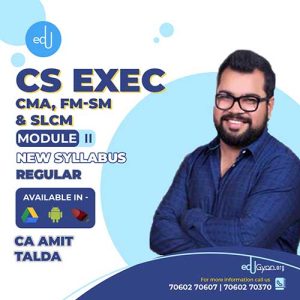 CS Executive CMA, FM-SM & SLCM Combo By CA Amit Talda