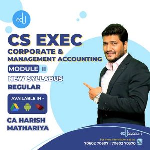 CS Executive Corporate & Management Accounting By CA CS Harish Mathariya