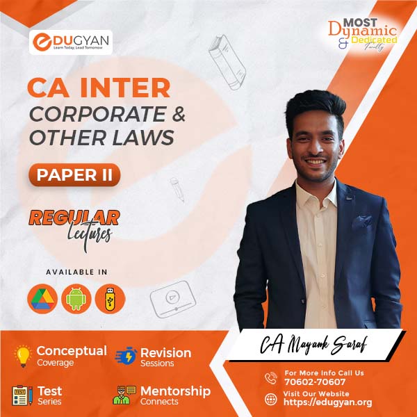 CA Inter Corporate & Other Laws By CA Mayank Saraf (New Syllabus)