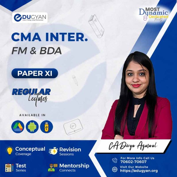 CMA Inter Financial Management And Business Data Analytics By CA Prashant Sarda & CA CS Divya Agarwal (New Syllabus)