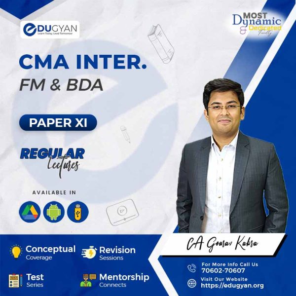 CMA Inter FM & BDA By CA Gourav Kabra (2022 Syllabus)