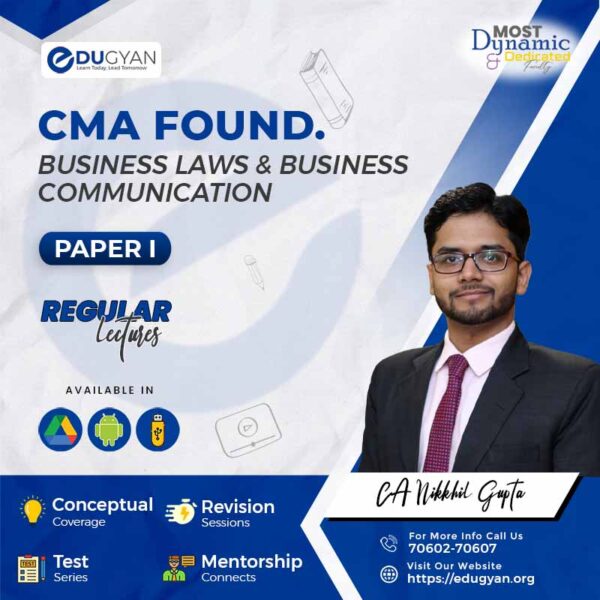 CMA Foundation Fundamentals of Business Laws & Business Communication By CA Nikkhil Gupta