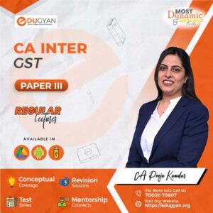 CA Inter Goods & Service Tax By CA Pooja Kamdar