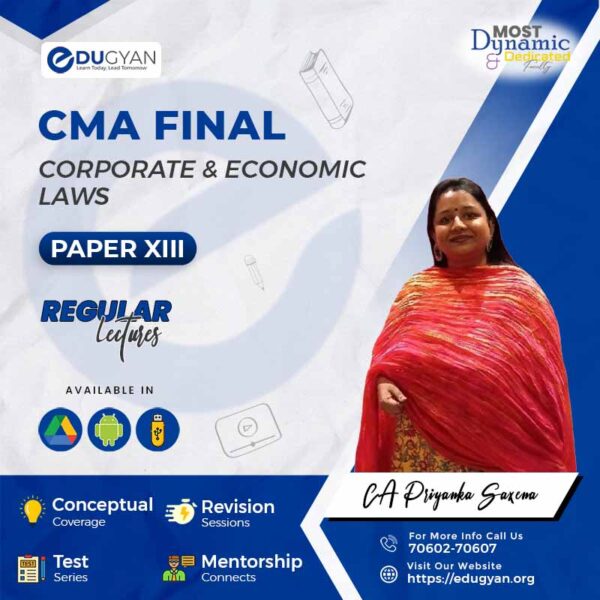 CMA Final Corporate & Economic Law By CA Priyanka Saxena (2022 Syllabus)