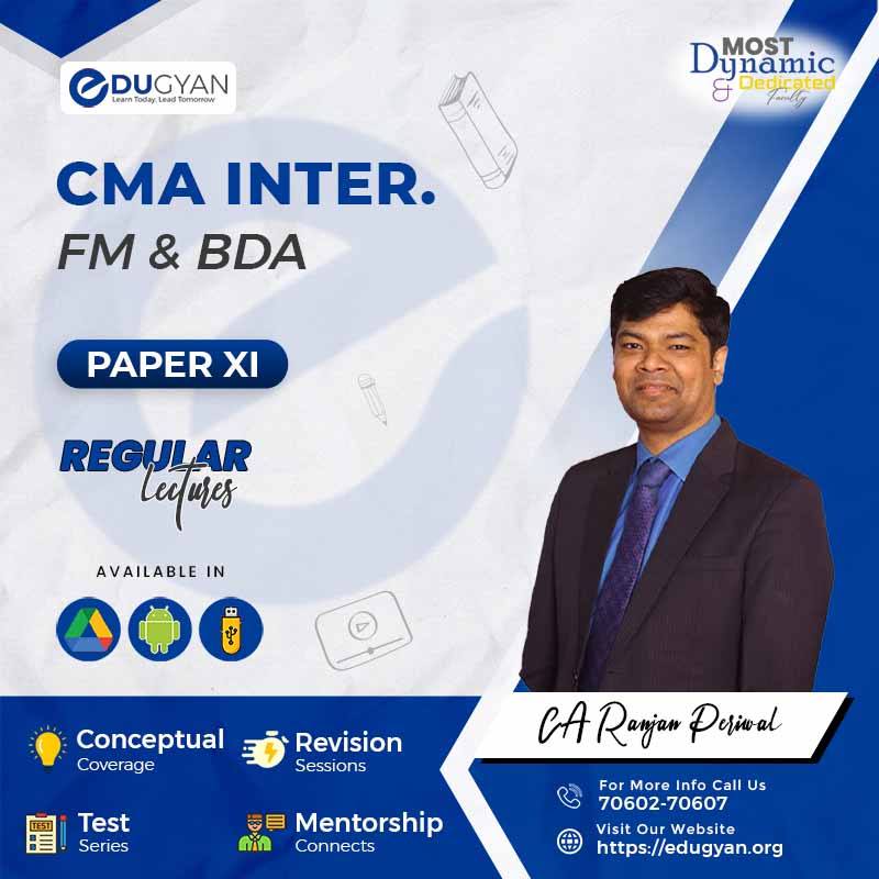 CMA Inter Financial Management & Data Analytics (FM & DA) By CA Ranjan Periwal (New Syllabus)