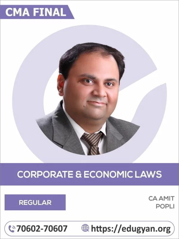 CMA Final Corporate & Economic Laws By CA Amit Popli (2022 Syllabus)