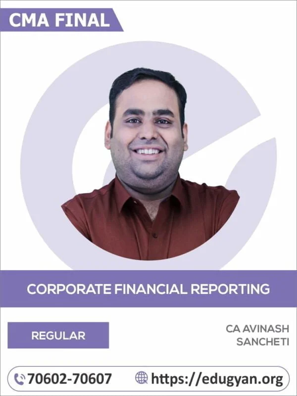 CMA Final Corporate Financial Reporting (CFR) By CA Avinash Sancheti