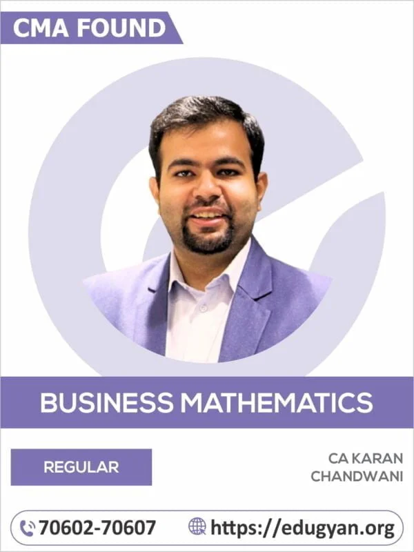 CMA Foundation Maths & Statistics Regular by CA Karan Chandwani (New Syllabus)