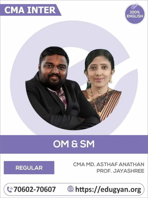CMA Inter OM & SM By CMA Md Asthaf Anathan & Prof. Jayashree (English) (2022 Syllabus)