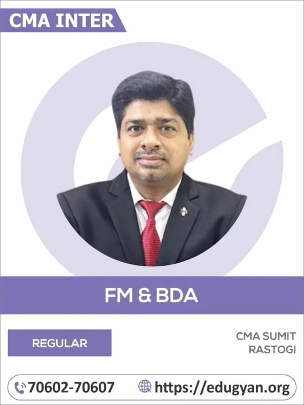 CMA Inter Financial Management & Business Data Analytics By CMA Sumit Rastogi