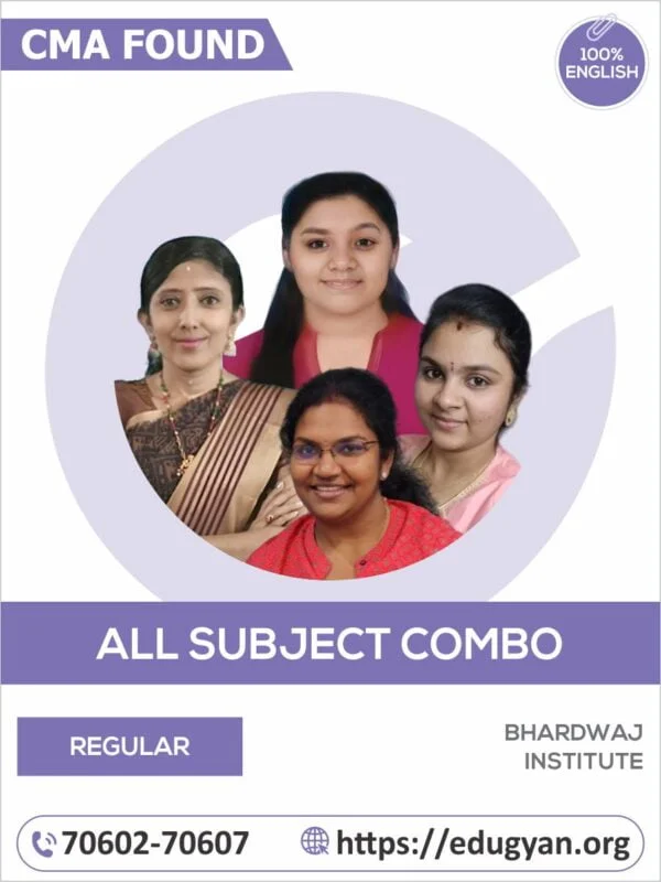 CMA Foundation All Subject Combo By Bhardwaj Institute (English) (2022 Syllabus)