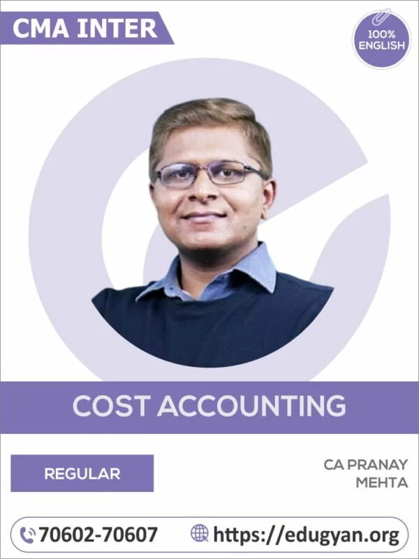 CMA Inter Cost & Management Accounting By CA Pranay Mehta (English) (2022 Syllabus)