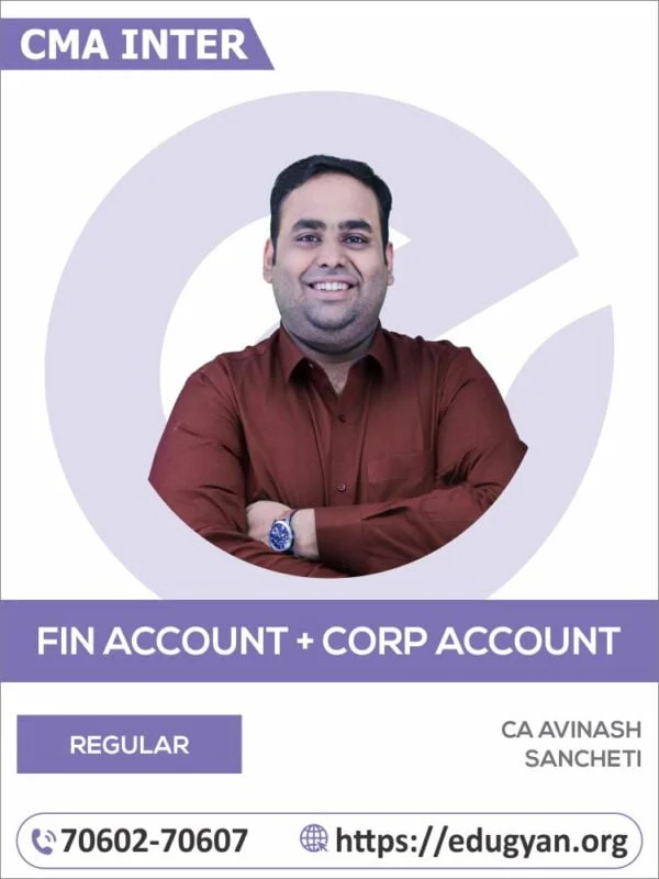 CMA Inter Financial Accounting & Corporate Accounting Combo By CA Avinash Sancheti