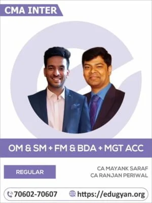 CMA Inter OM-SM & Financial Management And Business Data Analytics & Management Accounting Combo By CA Mayank Saraf & CA Ranjan Periwal (New Syllabus)
