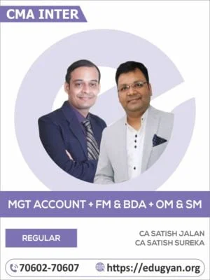 CMA Inter Management Account, FM-BDA & OM-SM Combo By CA Satish Jalan & CA Satish Sureka (2022 Syllabus)