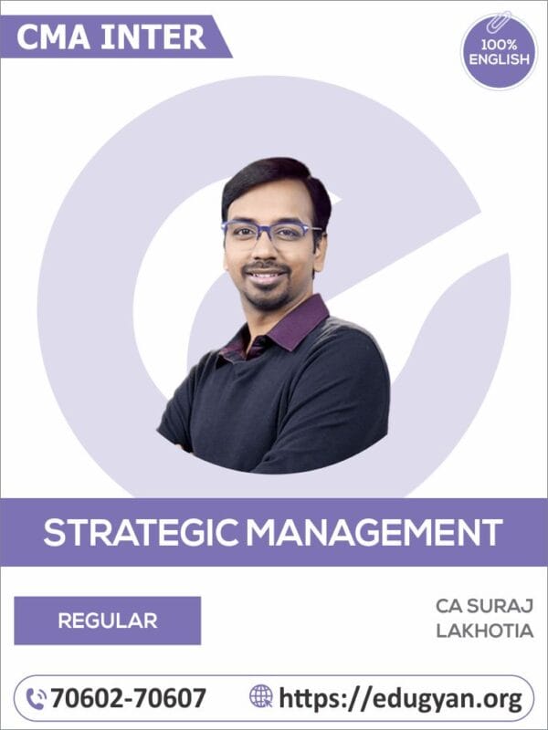 CMA Inter Strategic Management (SM) By CA Suraj Lakhotia (English) (2022 Syllabus)