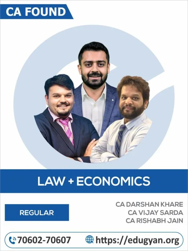 CA Foundation Law & Economics Combo By CA Darshan Khare, CA Vijay Sarda & CA Rishabh Jain (New Syllabus)