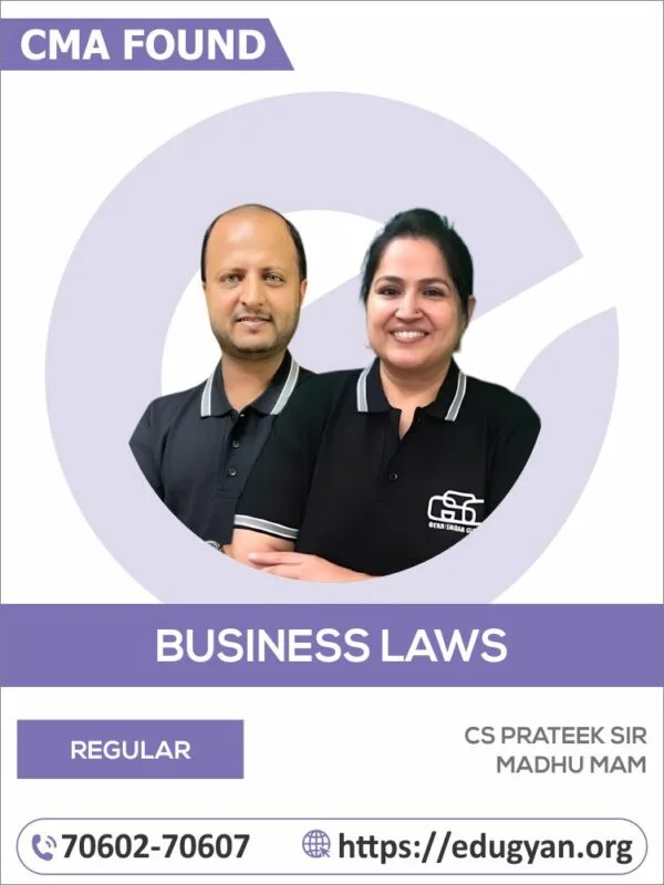 CMA Foundation Fundamentals of Business Laws & Business Communication By CS Prateek Sir & Madhu Mam (2022 Syllabus)