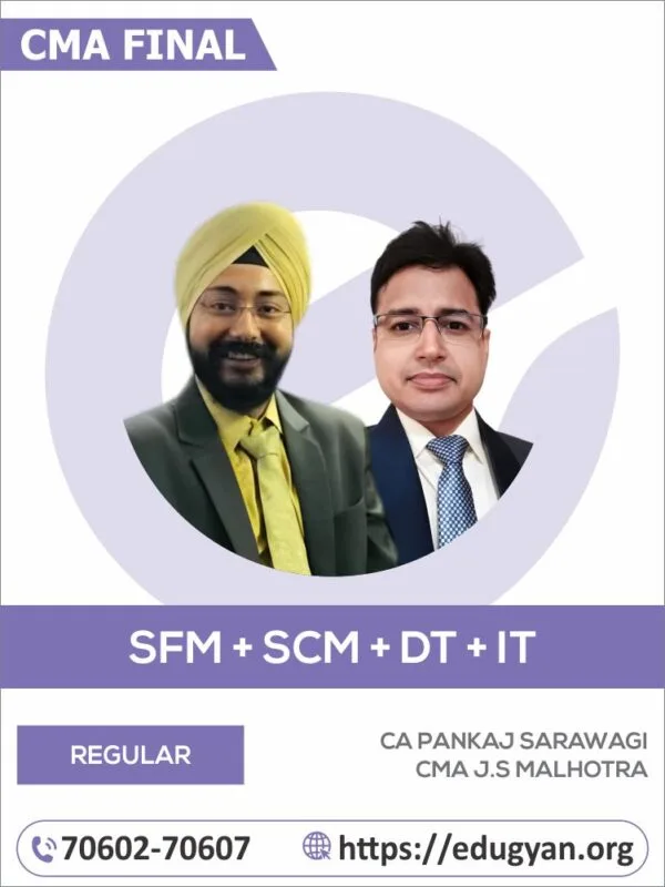 CMA Final SFM, SCM & DT+IT Combo By CA Pankaj Sarawagi & CMA J.S Malhotra (2022 Syllabus)